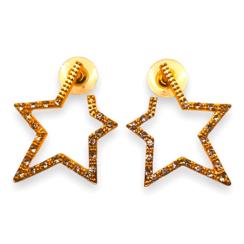 Gold plated star earrings